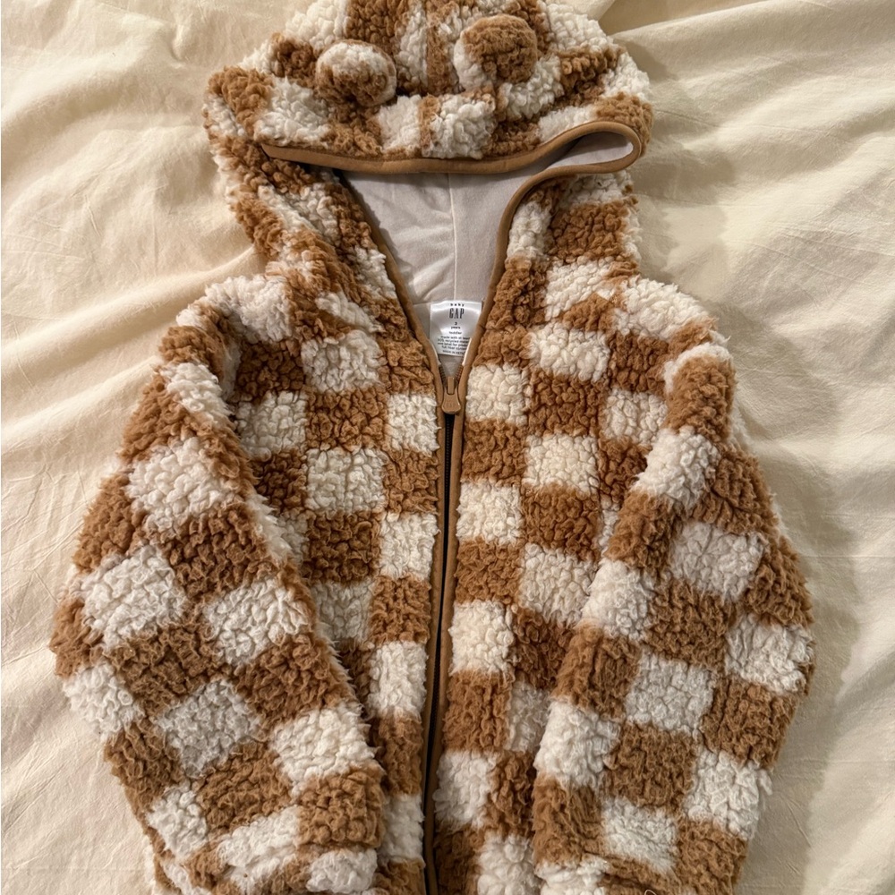GAP Tan and Cream Soft Jacket (size 3T)